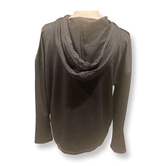 Ladies Pullover Long Sleeve Hoodie Charcoal Gray Large - Picture 4 of 7